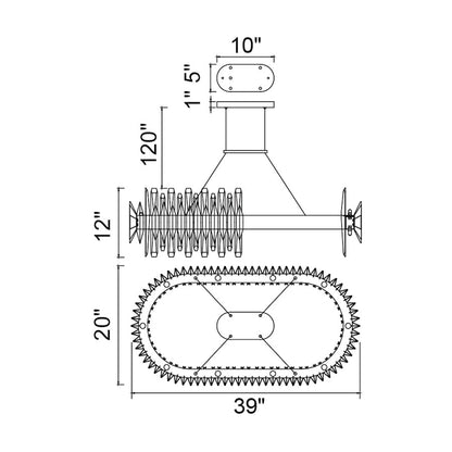 20 Light Chandelier, Satin Gold