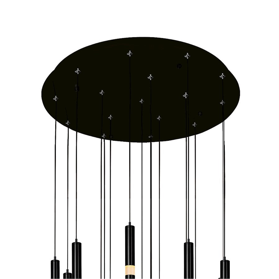 Flute 24" Chandelier, Black