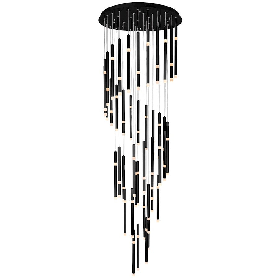 CWI Lighting Flute 30" Chandelier, Black - 1262P30-54-101