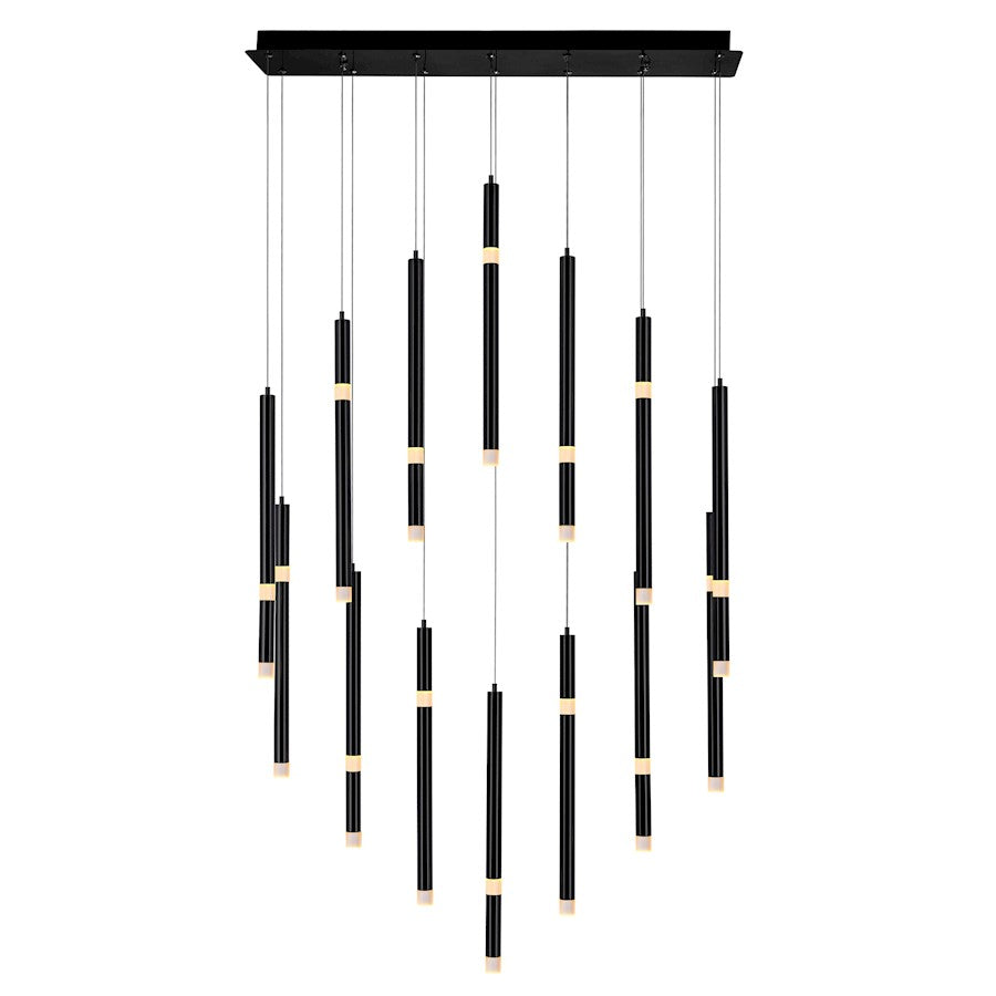 CWI Lighting Flute 32" Chandelier, Black - 1262P32-14-101