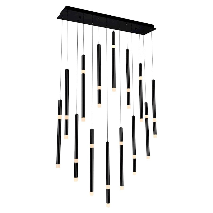 Flute 32" Chandelier, Black