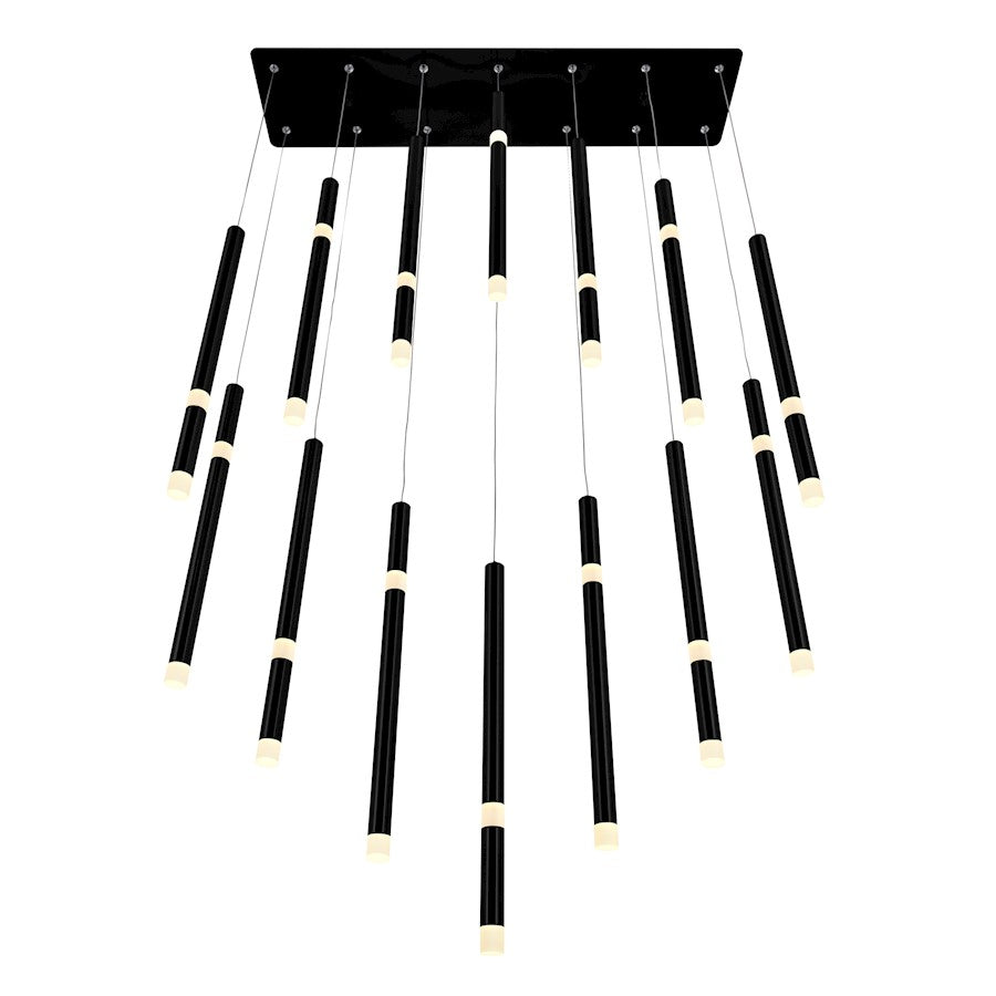 Flute 32" Chandelier, Black