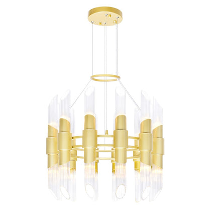 CWI Lighting Croissant 24 Light Chandelier, Satin Gold/Clear - 1269P24-24-602