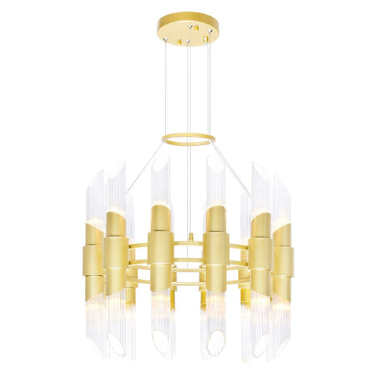 CWI Lighting Croissant 24 Light Chandelier, Satin Gold/Clear - 1269P24-24-602