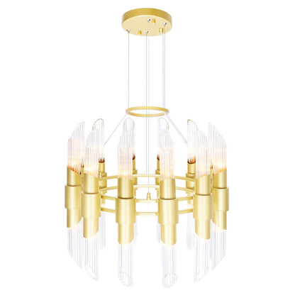 24 Light Chandelier, Satin Gold