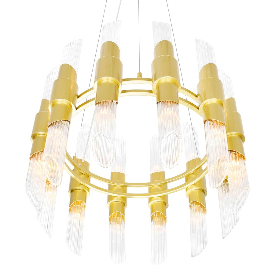 24 Light Chandelier, Satin Gold