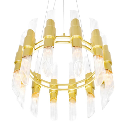 24 Light Chandelier, Satin Gold