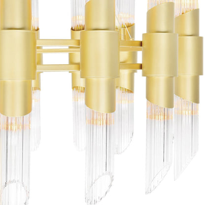 24 Light Chandelier, Satin Gold