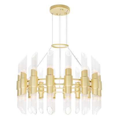 CWI Lighting Croissant 32 Light Chandelier, Satin Gold/Clear - 1269P32-32-602