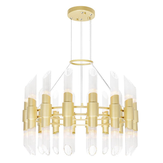 CWI Lighting Croissant 32 Light Chandelier, Satin Gold/Clear - 1269P32-32-602