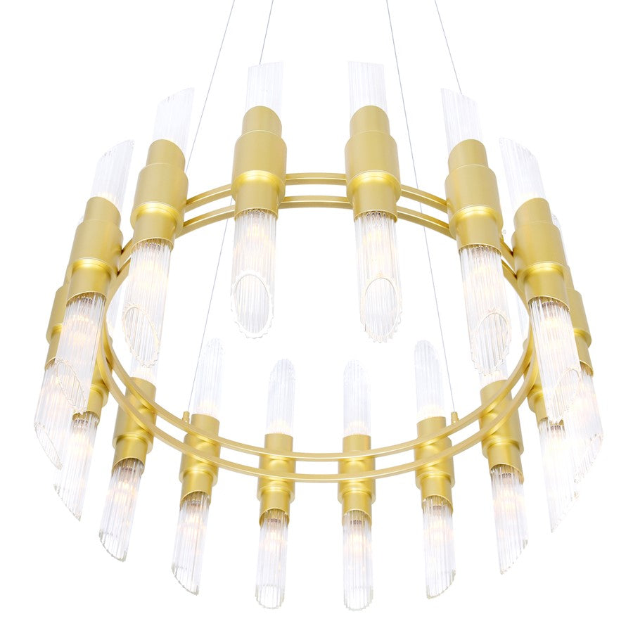 32 Light Chandelier, Satin Gold