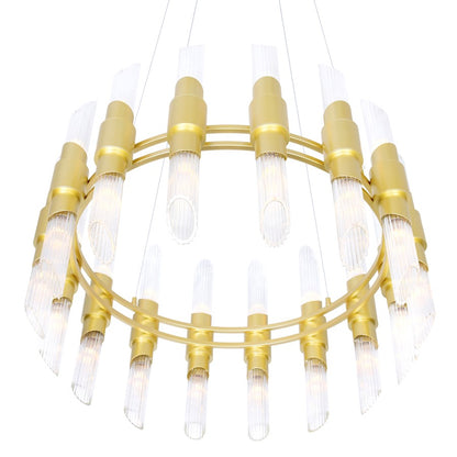 32 Light Chandelier, Satin Gold