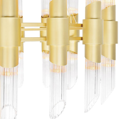 32 Light Chandelier, Satin Gold