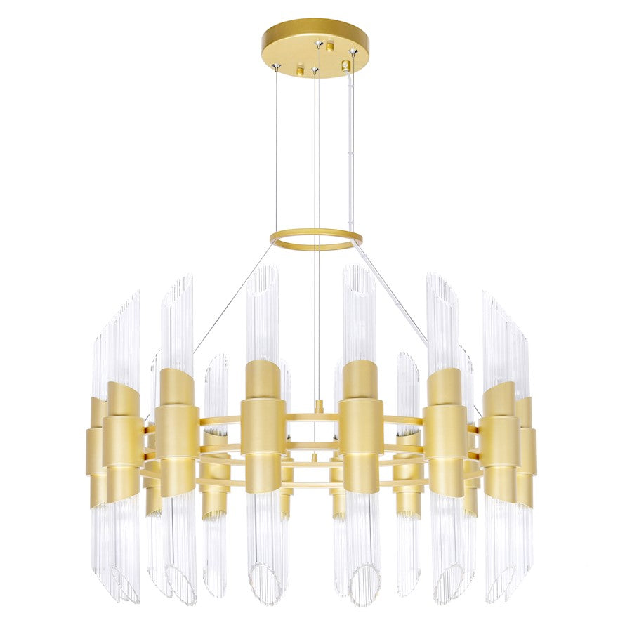 32 Light Chandelier, Satin Gold