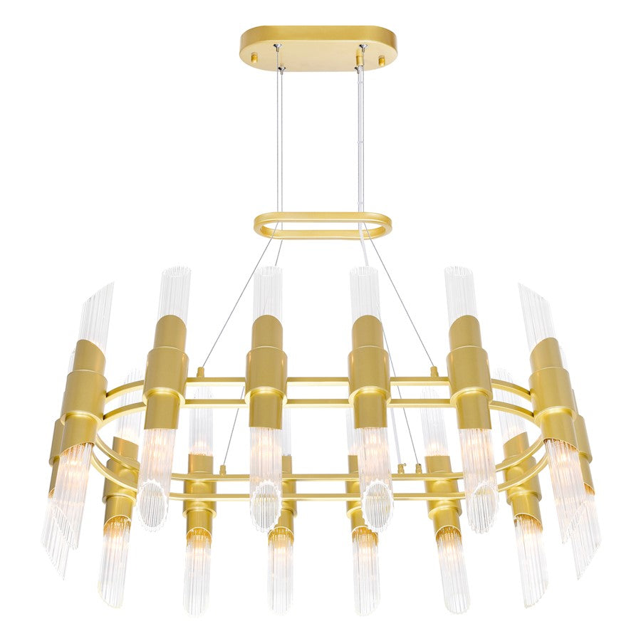 28 Light Chandelier, Satin Gold