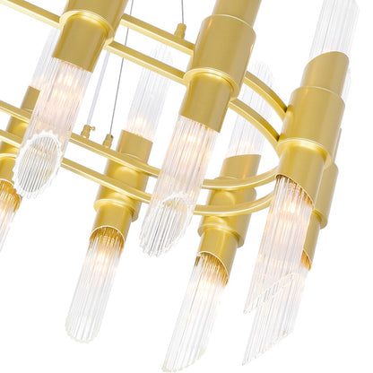 28 Light Chandelier, Satin Gold