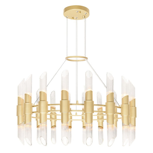 CWI Lighting Croissant 36 Light Chandelier, Satin Gold/Clear - 1269P40-36-602