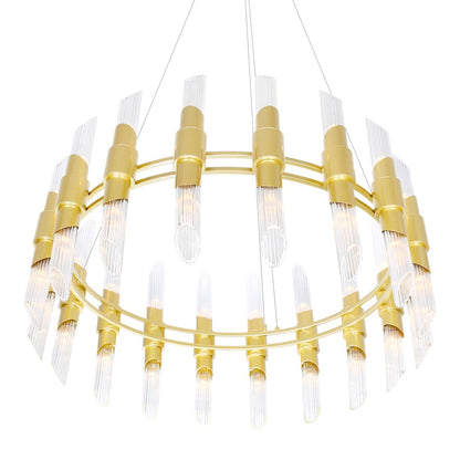 36 Light Chandelier, Satin Gold