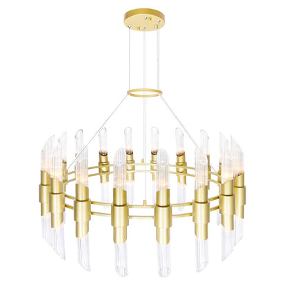 36 Light Chandelier, Satin Gold