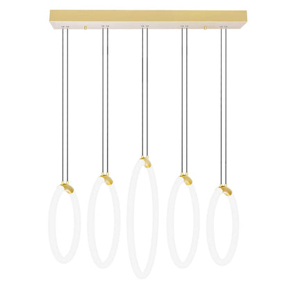 Hoops 23" Chandelier, Satin Gold