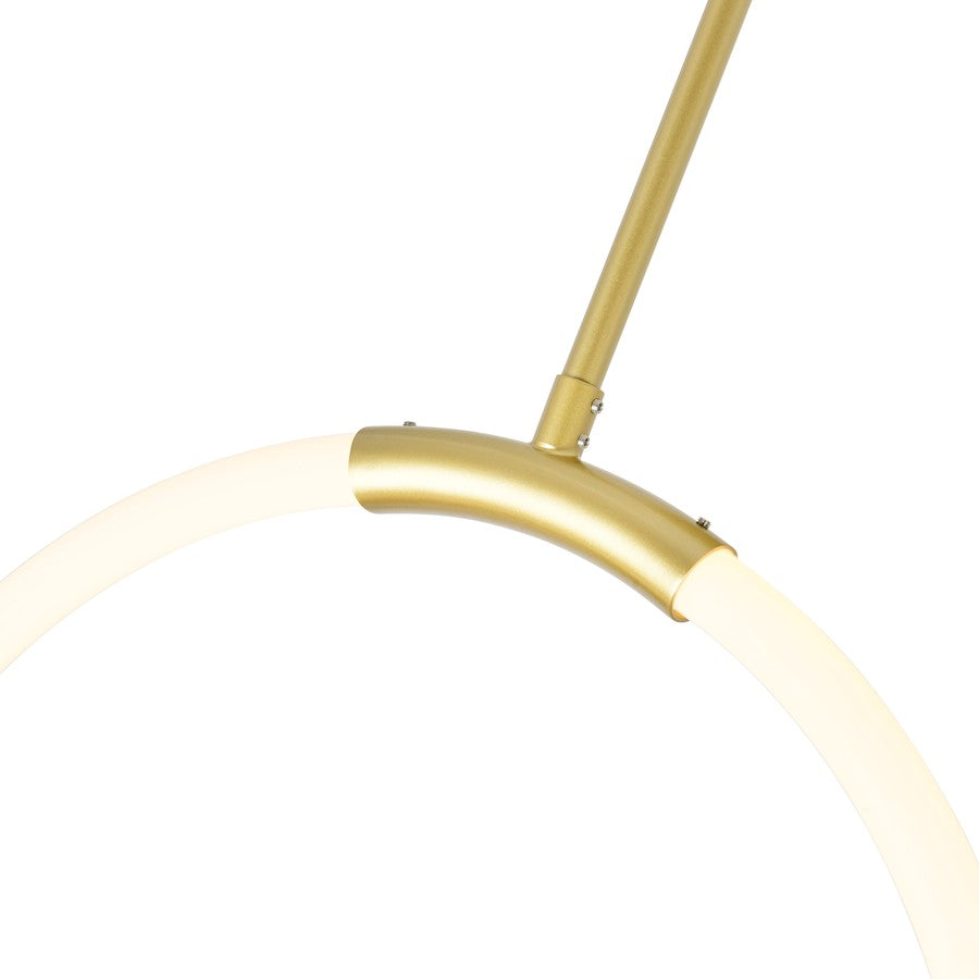 Hoops 24" Chandelier, Satin Gold