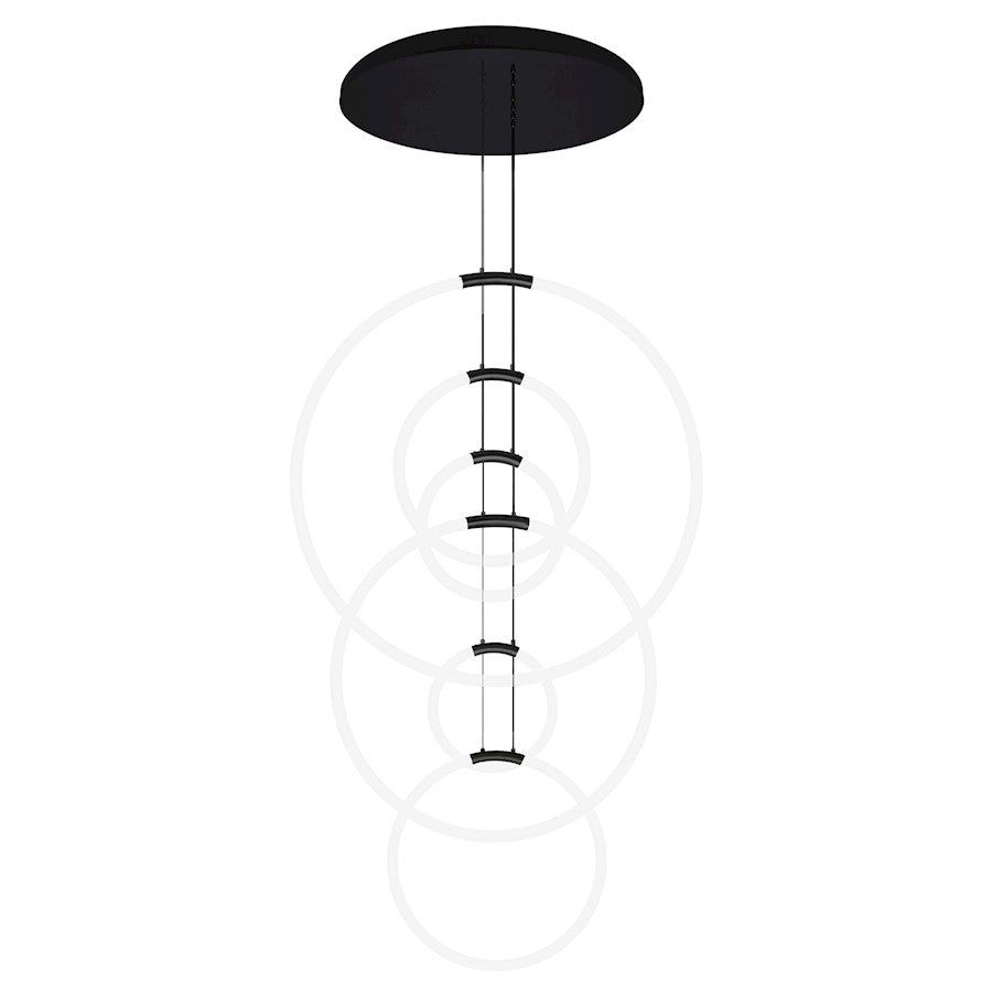 Hoops 35" Chandelier, Black