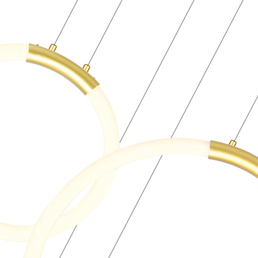 Hoops 35" Chandelier, Satin Gold