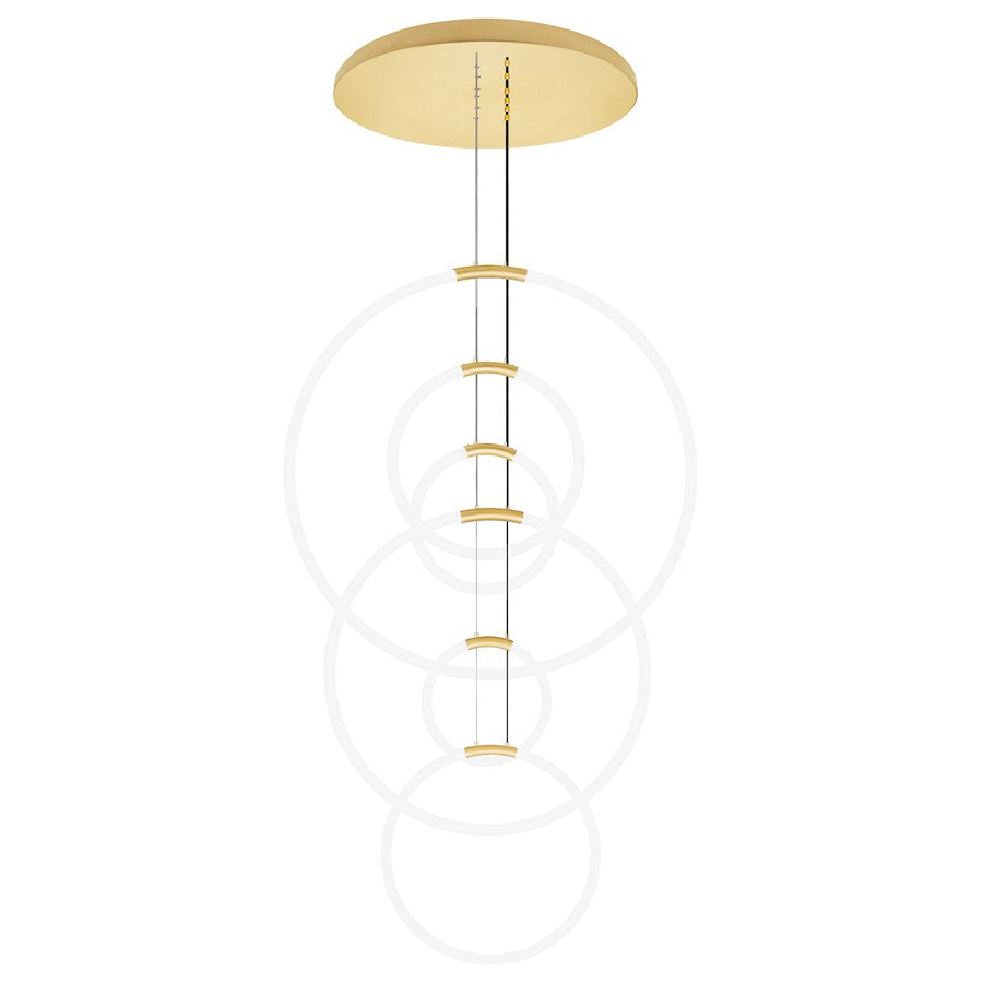 Hoops 35" Chandelier, Satin Gold