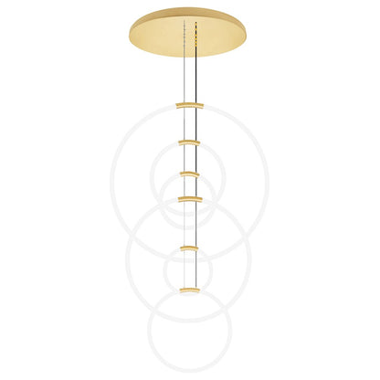 Hoops 35" Chandelier, Satin Gold