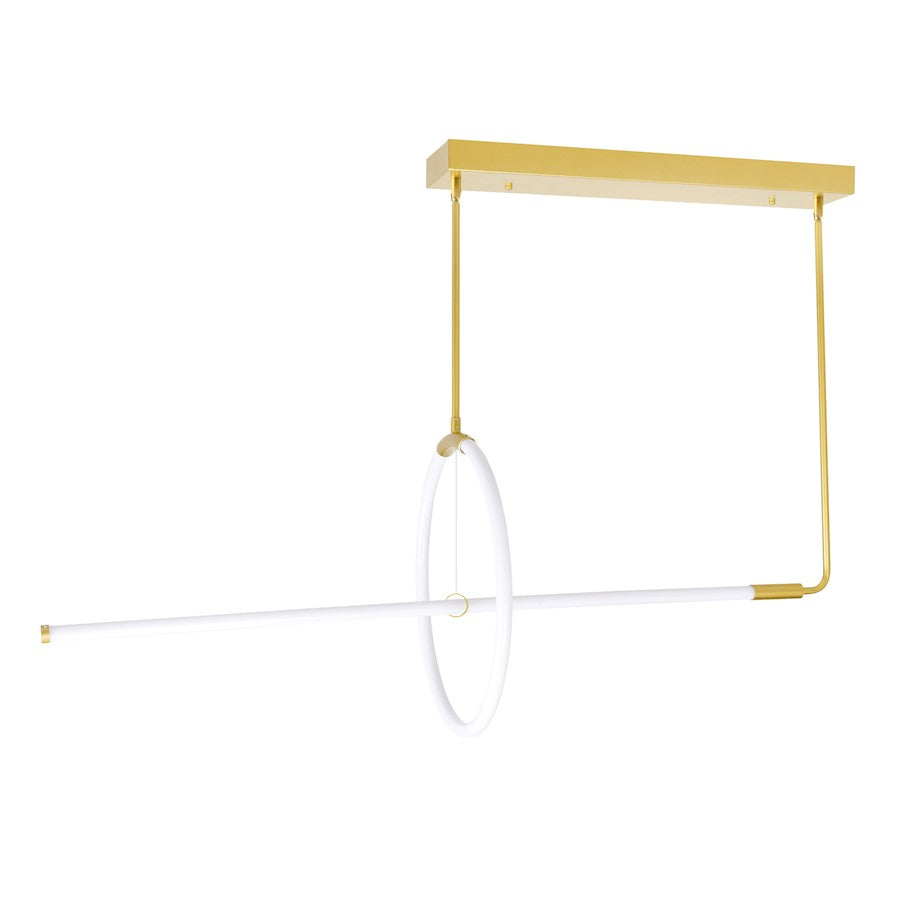 Hoops 40" Chandelier, Satin Gold