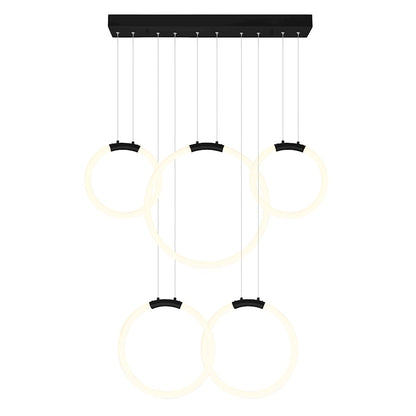 Hoops 44" Chandelier, Black