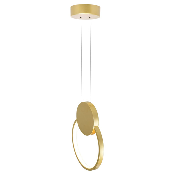 CWI Lighting Pulley 12" Mini Pendant, Satin Gold