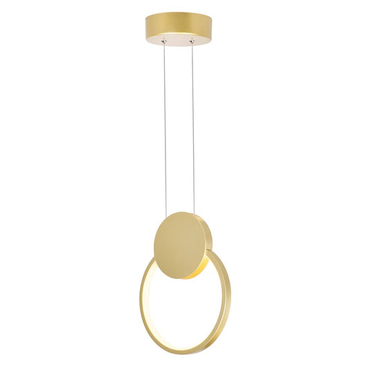 CWI Lighting Pulley 8" Mini Pendant, Satin Gold - 1297P8-1-602