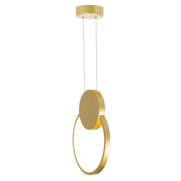 CWI Lighting Pulley 8" Mini Pendant, Satin Gold