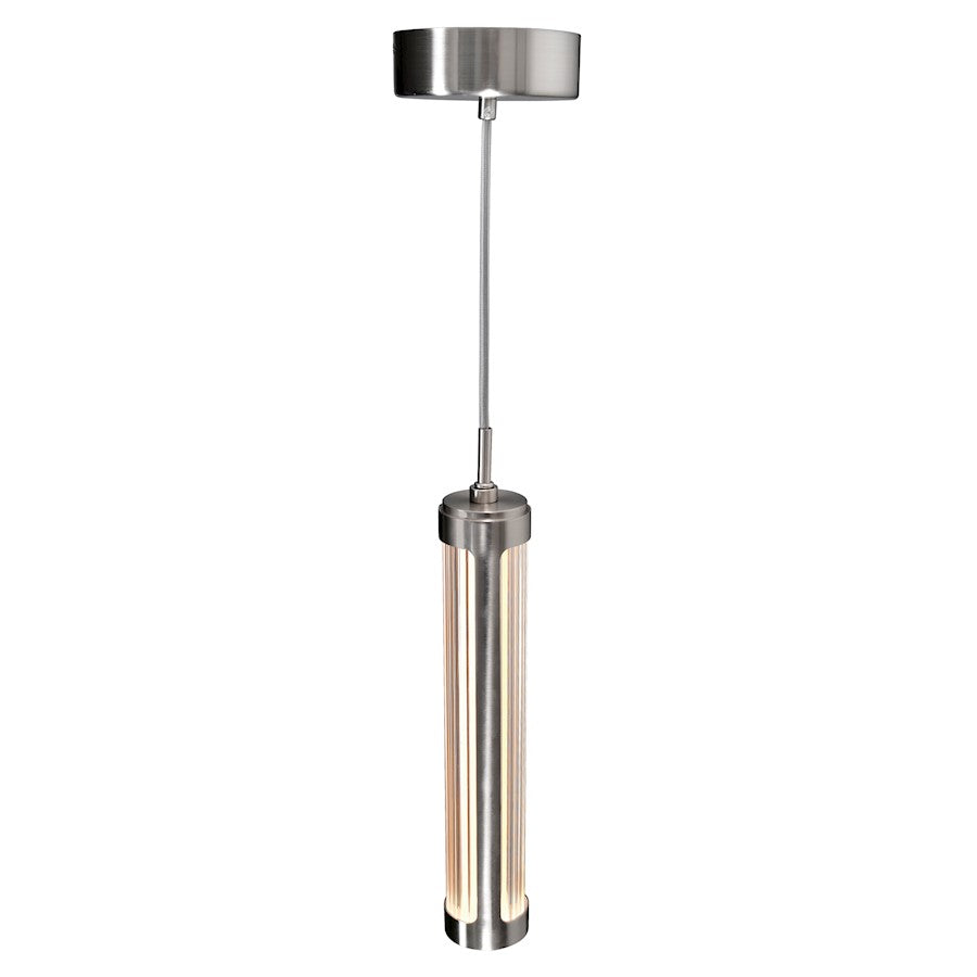 Mini Pendant, Satin Nickel/Clear