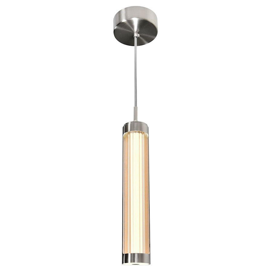 Mini Pendant, Satin Nickel/Clear