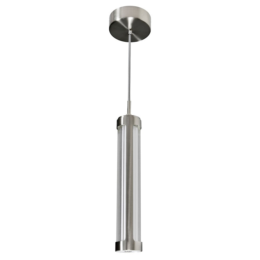 Mini Pendant, Satin Nickel/Clear