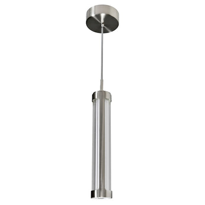 Mini Pendant, Satin Nickel/Clear