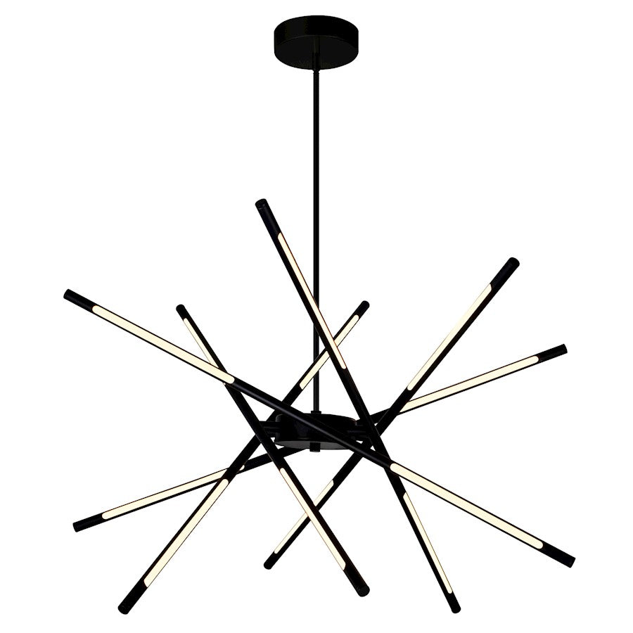 CWI Lighting Oskil 31" Chandelier, Black - 1375P31-6-101