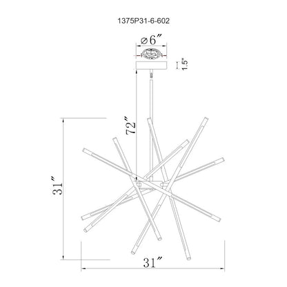 Oskil 31" Chandelier, Satin Gold