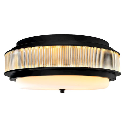 CWI Lighting Valdivia 4 Light Flush Mount, Black/Frosted - 1567C18-4-101