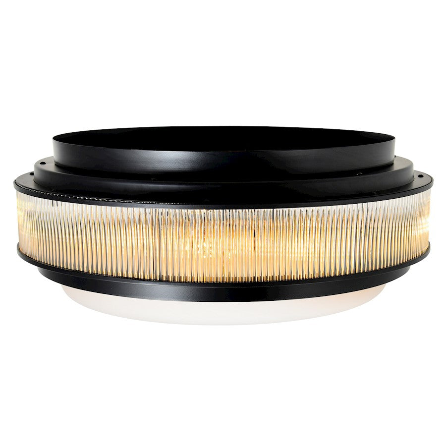 CWI Lighting Valdivia 4 Light Flush Mount, Black/Frosted