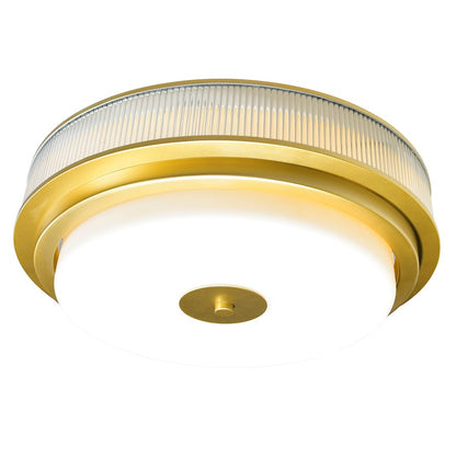 CWI Lighting Valdivia 4 Light Flush Mount, Satin Gold/Frosted