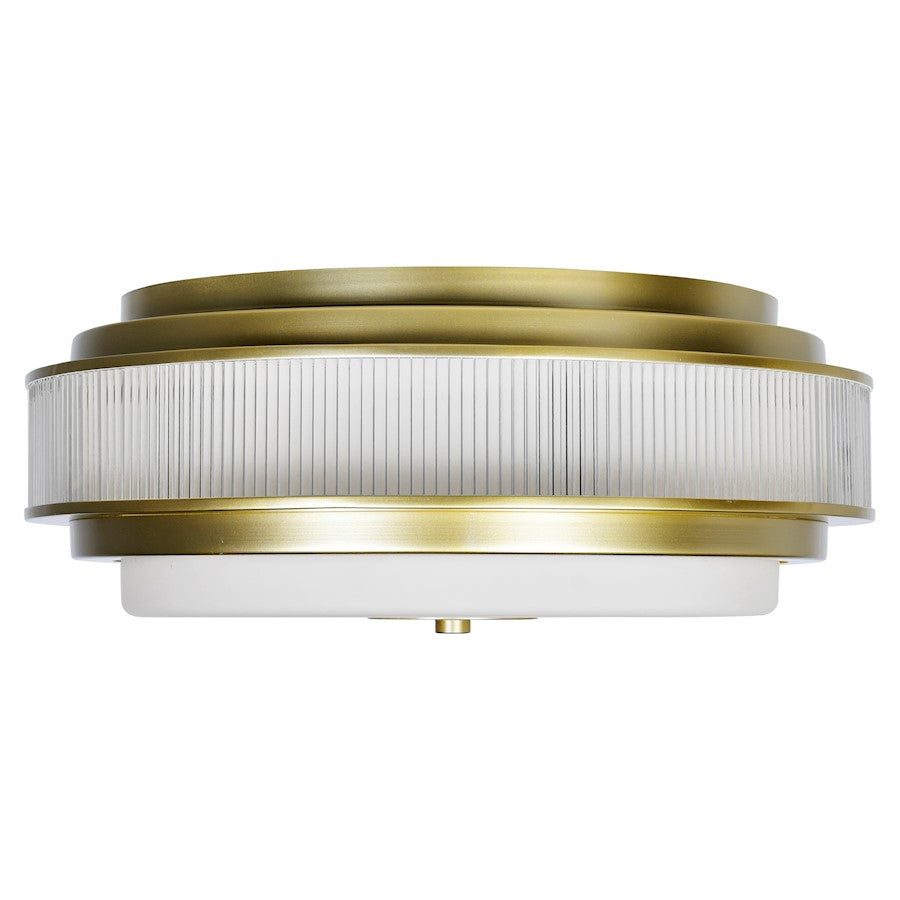 CWI Lighting Valdivia 4 Light Flush Mount, Satin Gold/Frosted