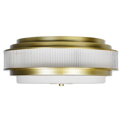 CWI Lighting Valdivia 4 Light Flush Mount, Satin Gold/Frosted