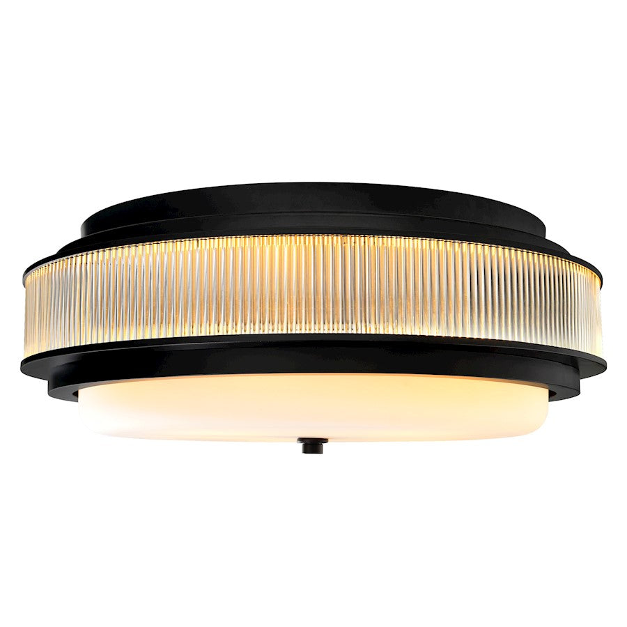 CWI Lighting Valdivia 5 Light Flush Mount, Black/Frosted - 1567C22-5-101