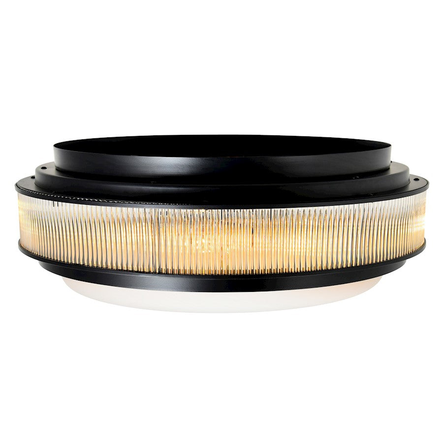 CWI Lighting Valdivia 5 Light Flush Mount, Black/Frosted