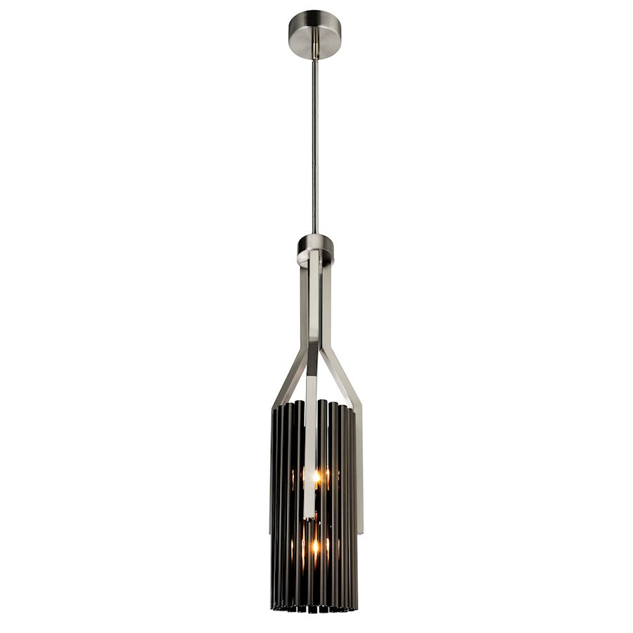 6 Light Mini Pendant, Satin Nickel