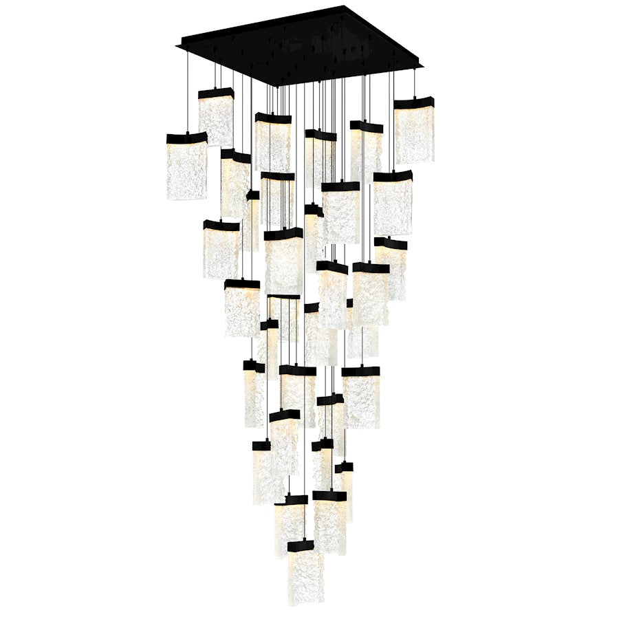 CWI Lighting Lava 36" Chandelier, Black - 1587P36-33-101