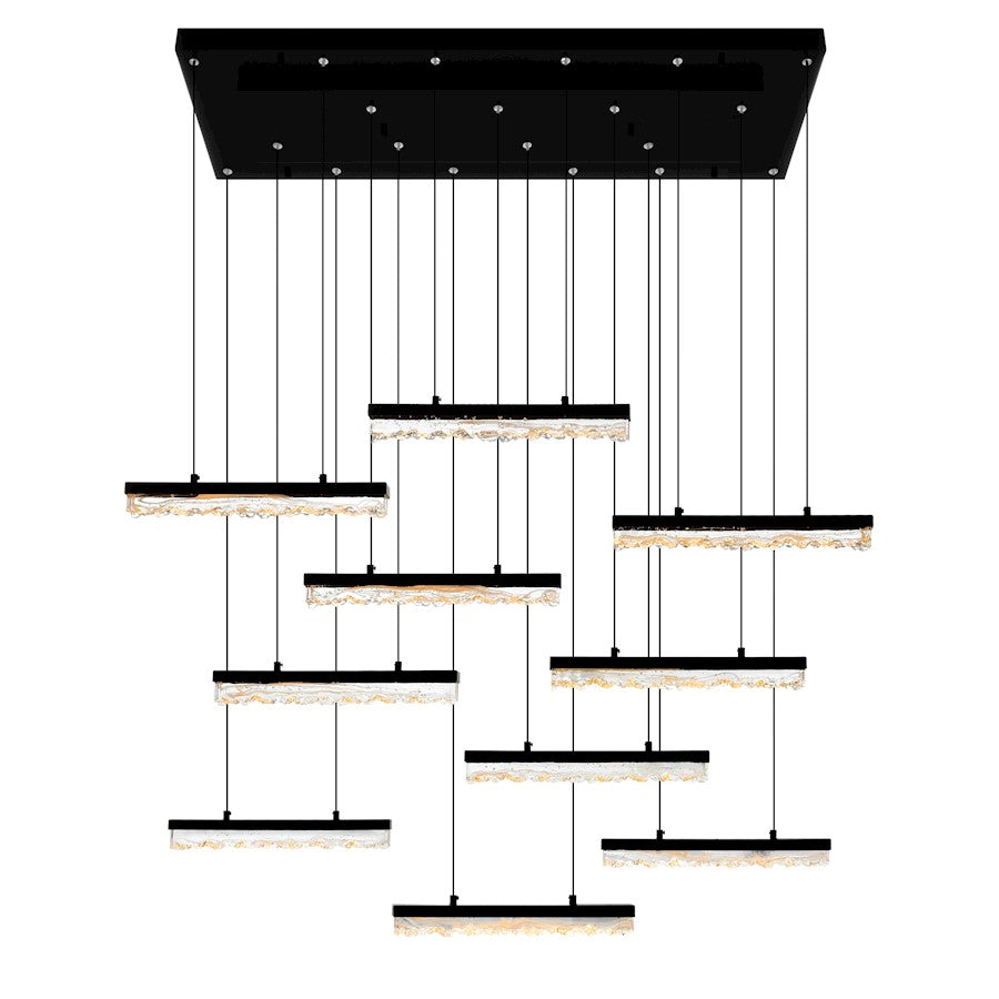 CWI Lighting Stagger Chandelier, Black - 1588P48-10-101